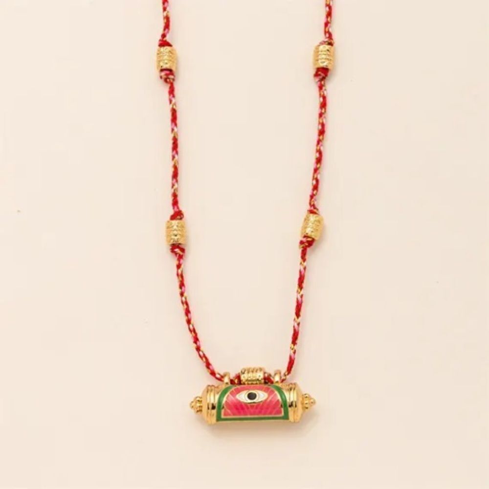 Gold and red Necklace Q410